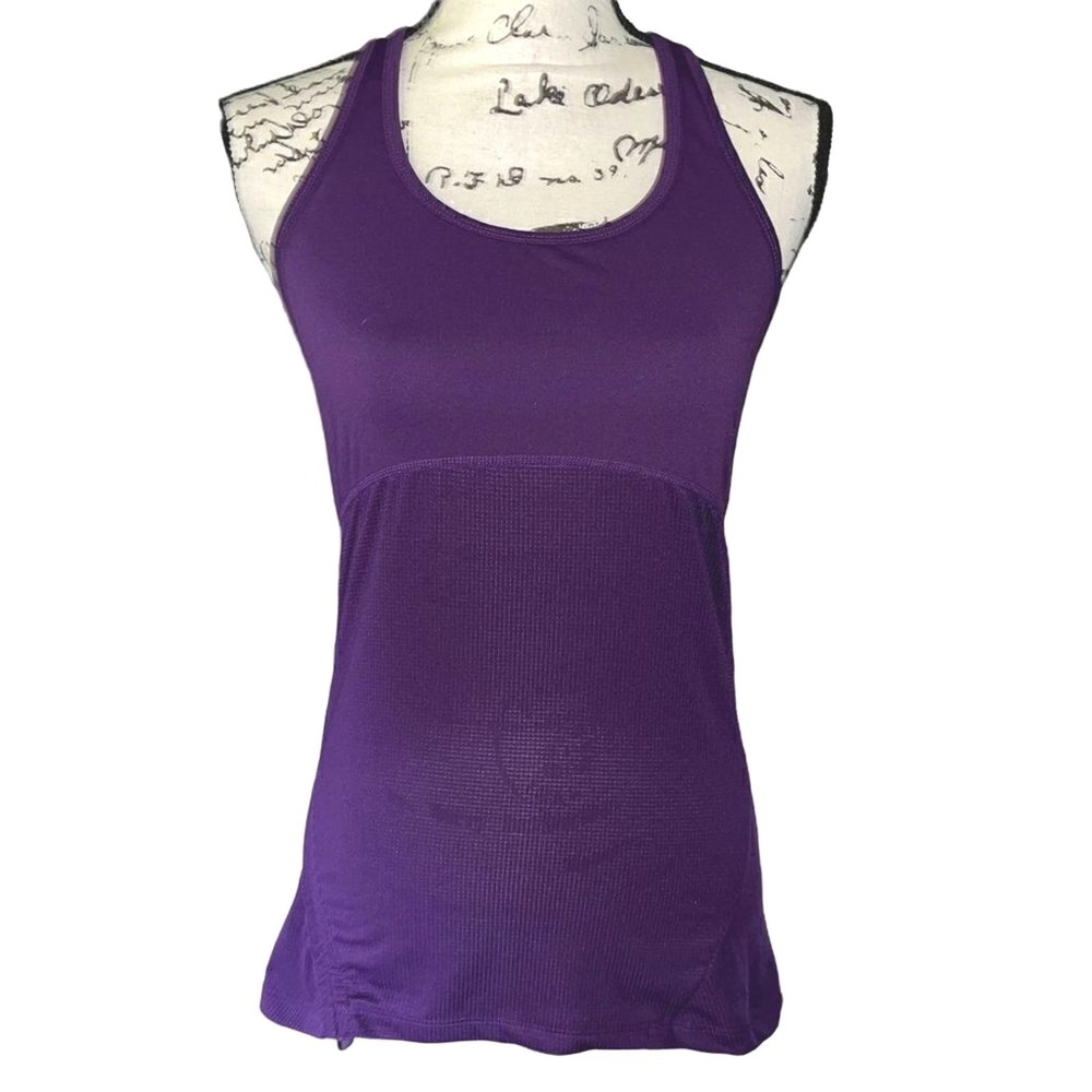 Fabletics Purple Racerback Mesh Panel‎ Activewear Tank Top TK1827261-5810-17020